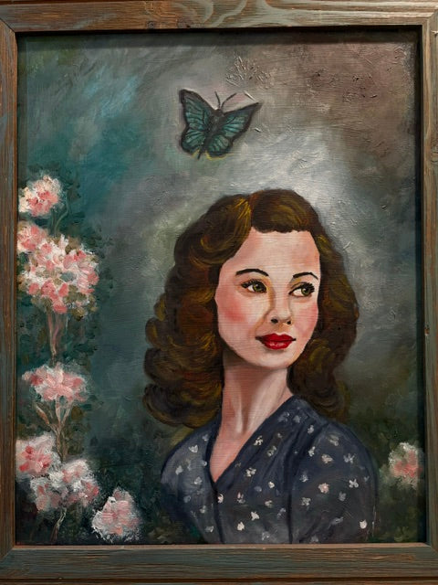 The Moment She Notices, original oil portrait painting by Dolores Montijo