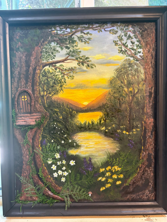 Before the Last Light Fades, an original Abhaile Living Painting by Dolores Montijo