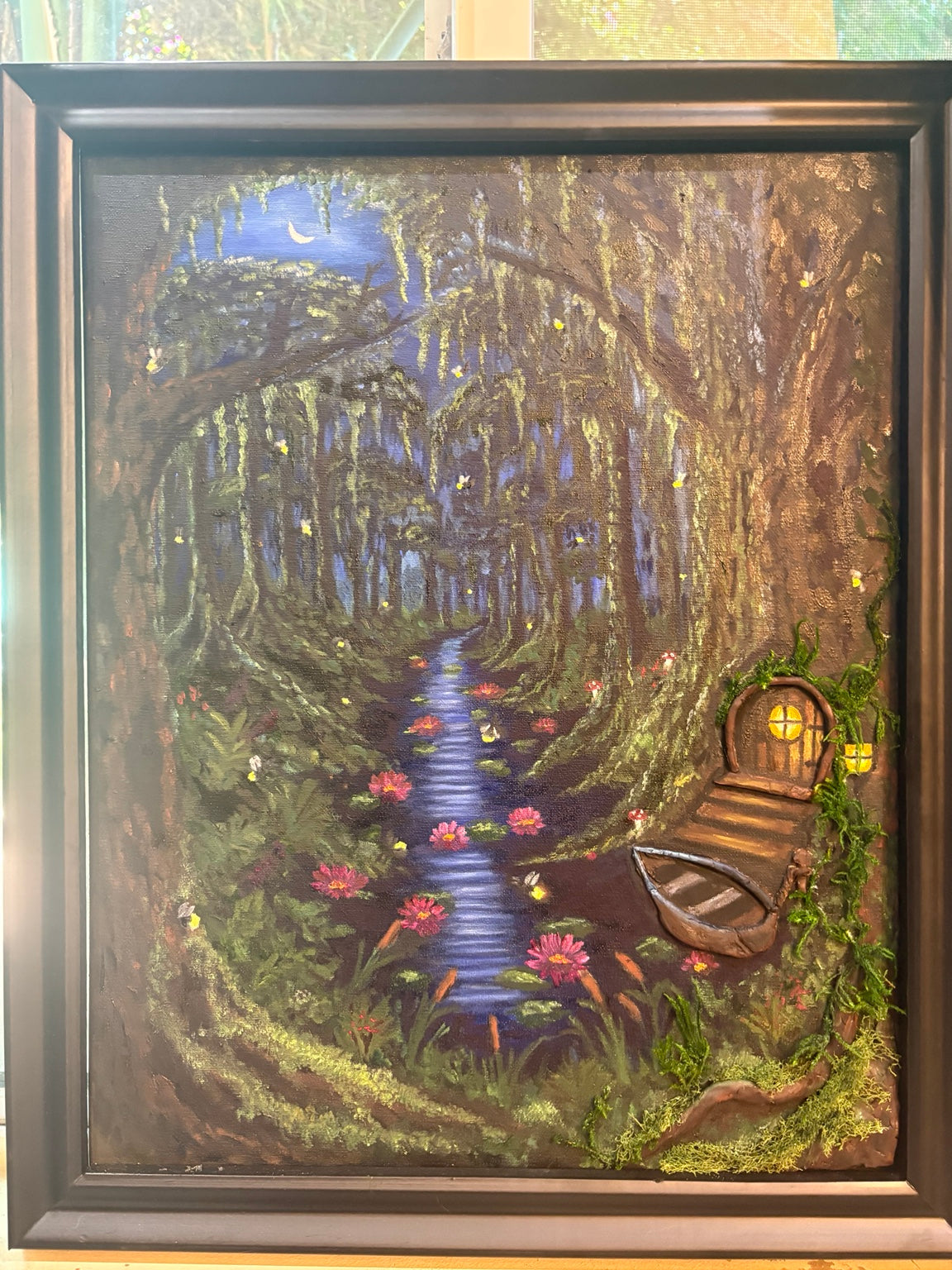 Fireflies Along the Water, an original Abhaile Living Painting by Dolores Montijo