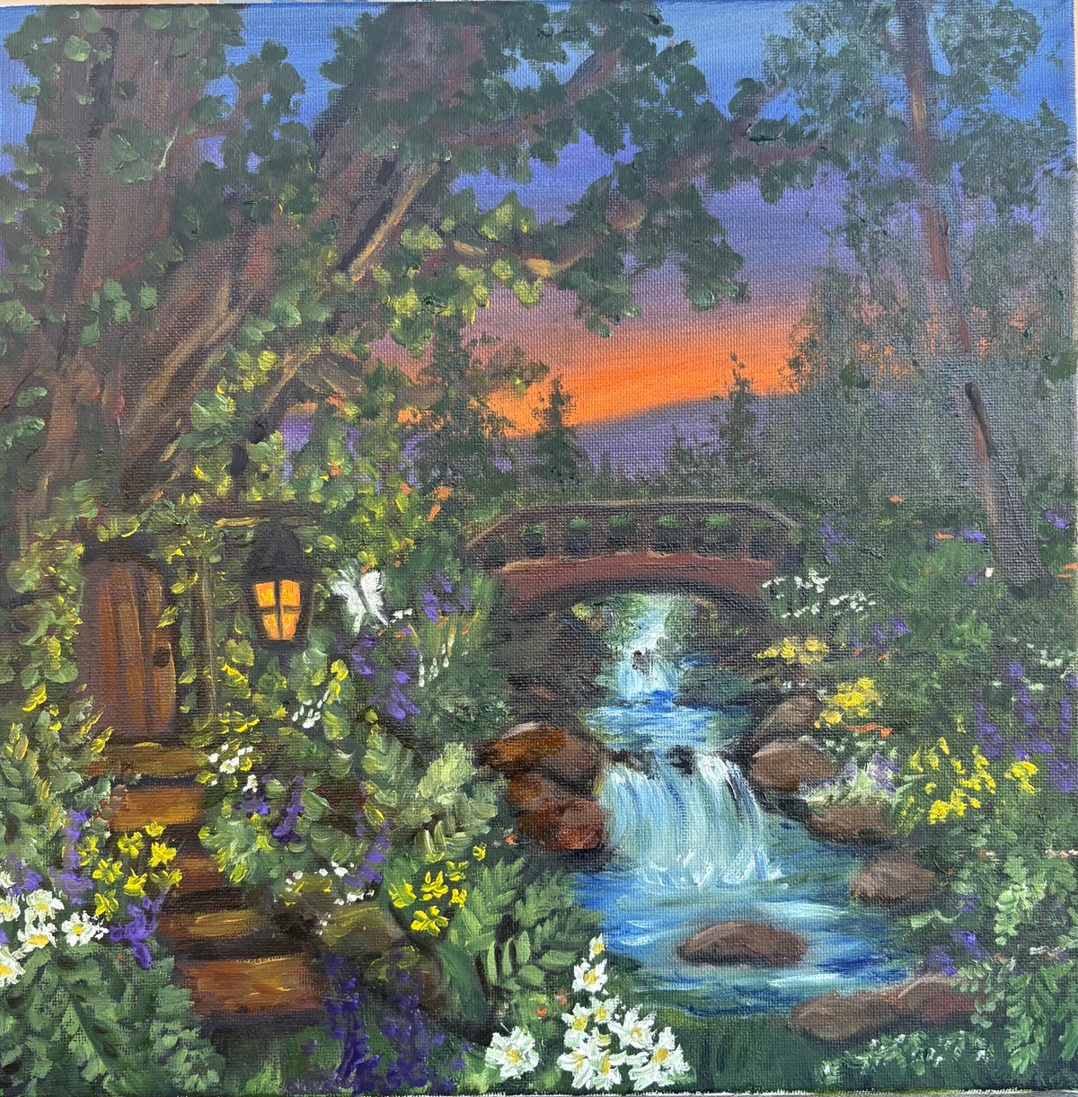 Just Before Nightfall, original Abhaile painting by Dolores Montijo