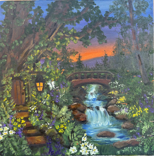 Just Before Nightfall, original Abhaile painting by Dolores Montijo