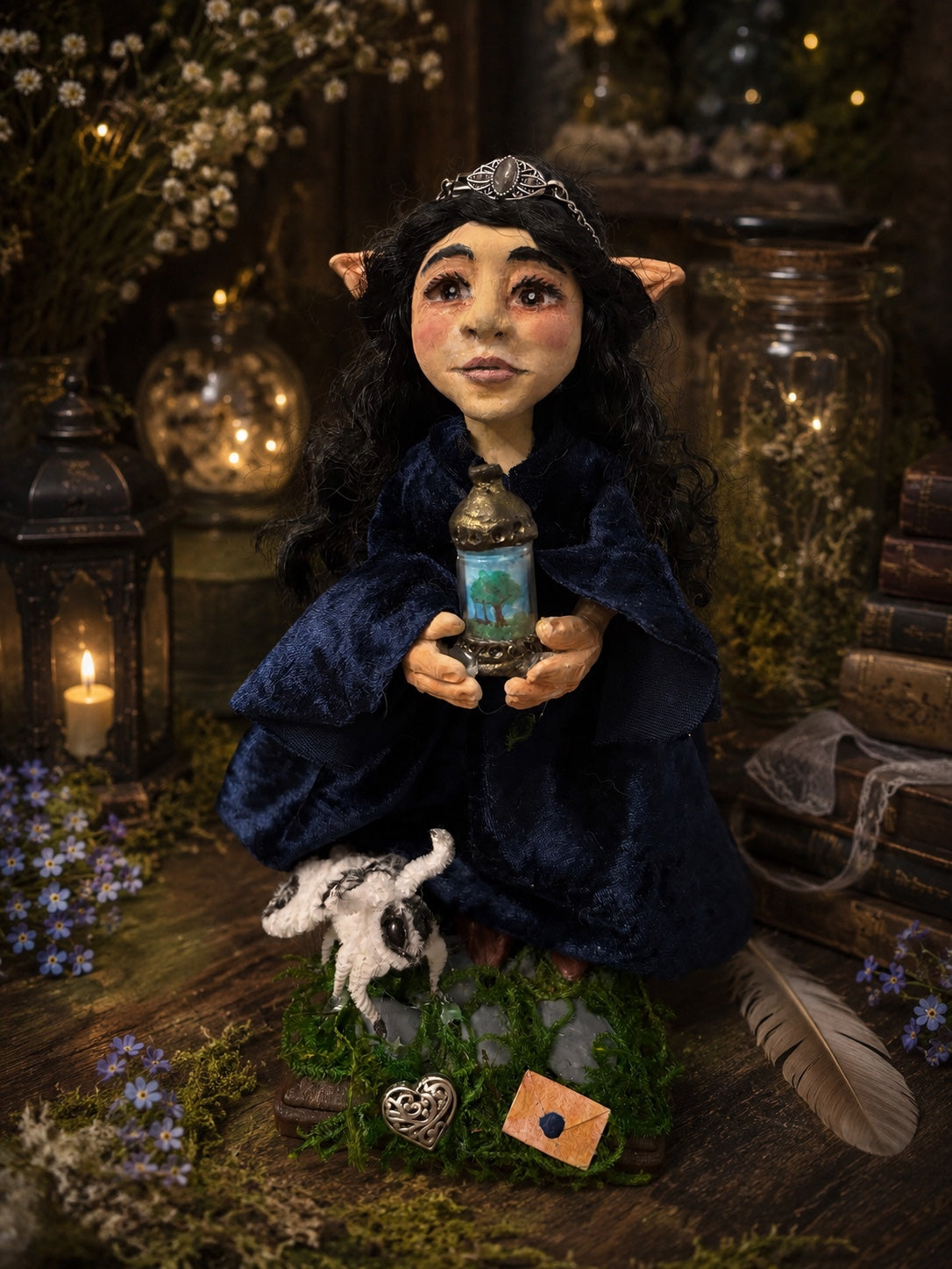 Luna and Whisper original sculpture