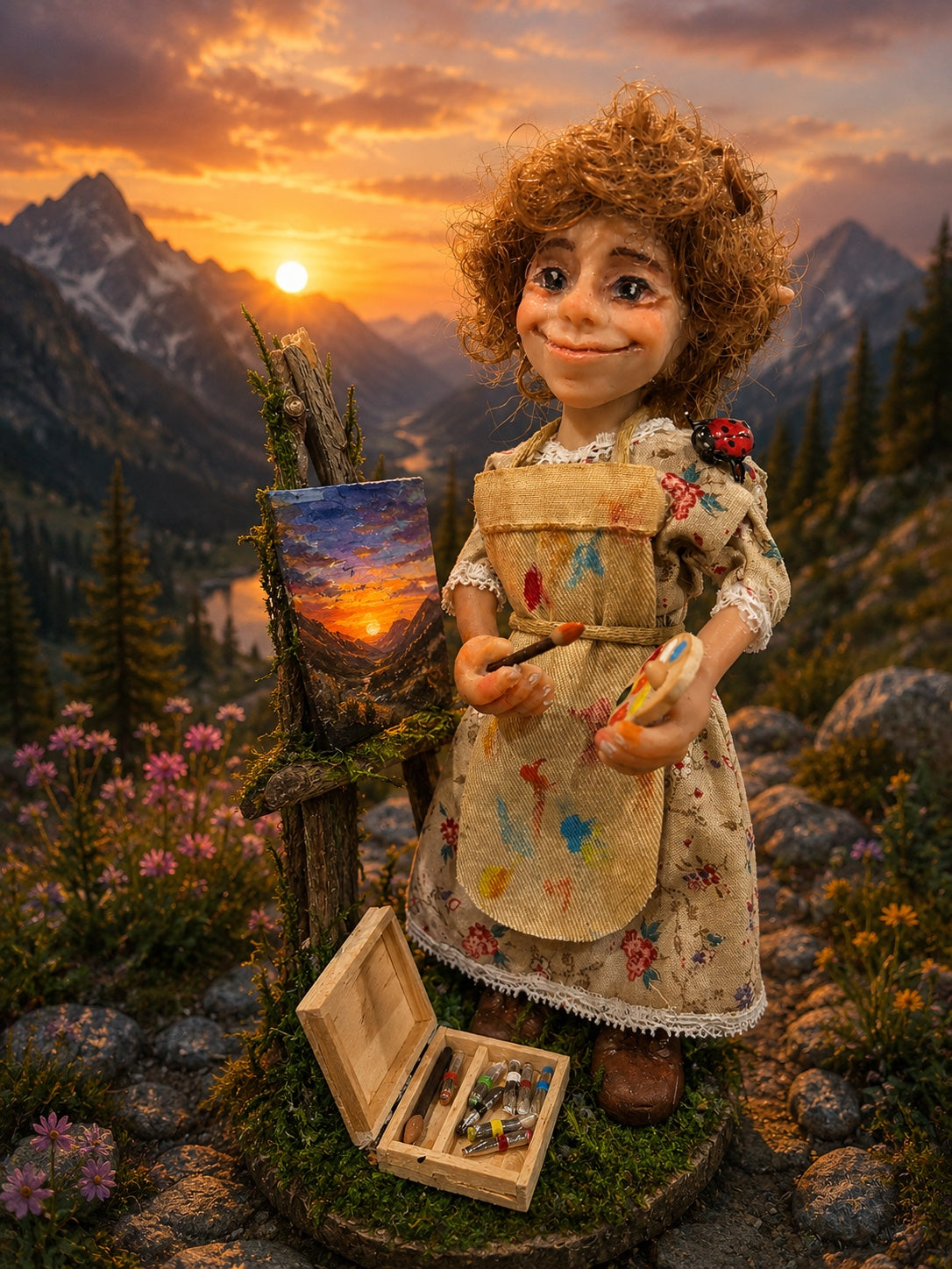 Rae and Bert original sculpture